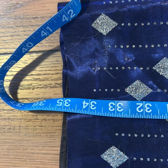 Vintage Positive Attitude Navy Blue Dress with Silver Accents, Party Cocktail - Picture 9 of 9